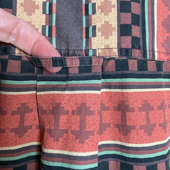 VTG Orvis Fly Fishing Aztec Southwest Design Short Sleeve Button Up Mens XL - Picture 3 of 9